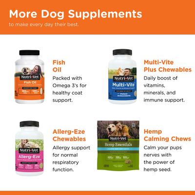 Show full view: Nutri-Vet Hemp Peanut Butter & Honey Flavor Skin & Coat Soft Chew Supplement for Adult Dogs, 12.7-oz slide 7 of 10