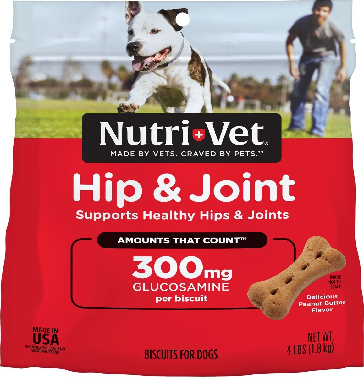 Nutri-Vet Hip & Joint Extra Strength Biscuits for Large Dogs Peanut Butter Flavor Treats