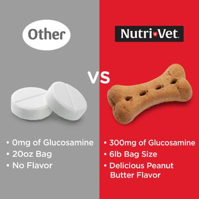 Show full view: Nutri-Vet Hip & Joint Extra Strength Biscuits for Large Dogs Peanut Butter Flavor Treats, 4-lb bag slide 4 of 11