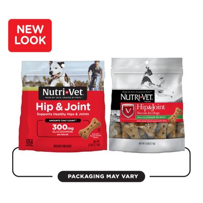Show full view: Nutri-Vet Hip & Joint Extra Strength Biscuits for Large Dogs Peanut Butter Flavor Treats, 4-lb bag slide 9 of 11