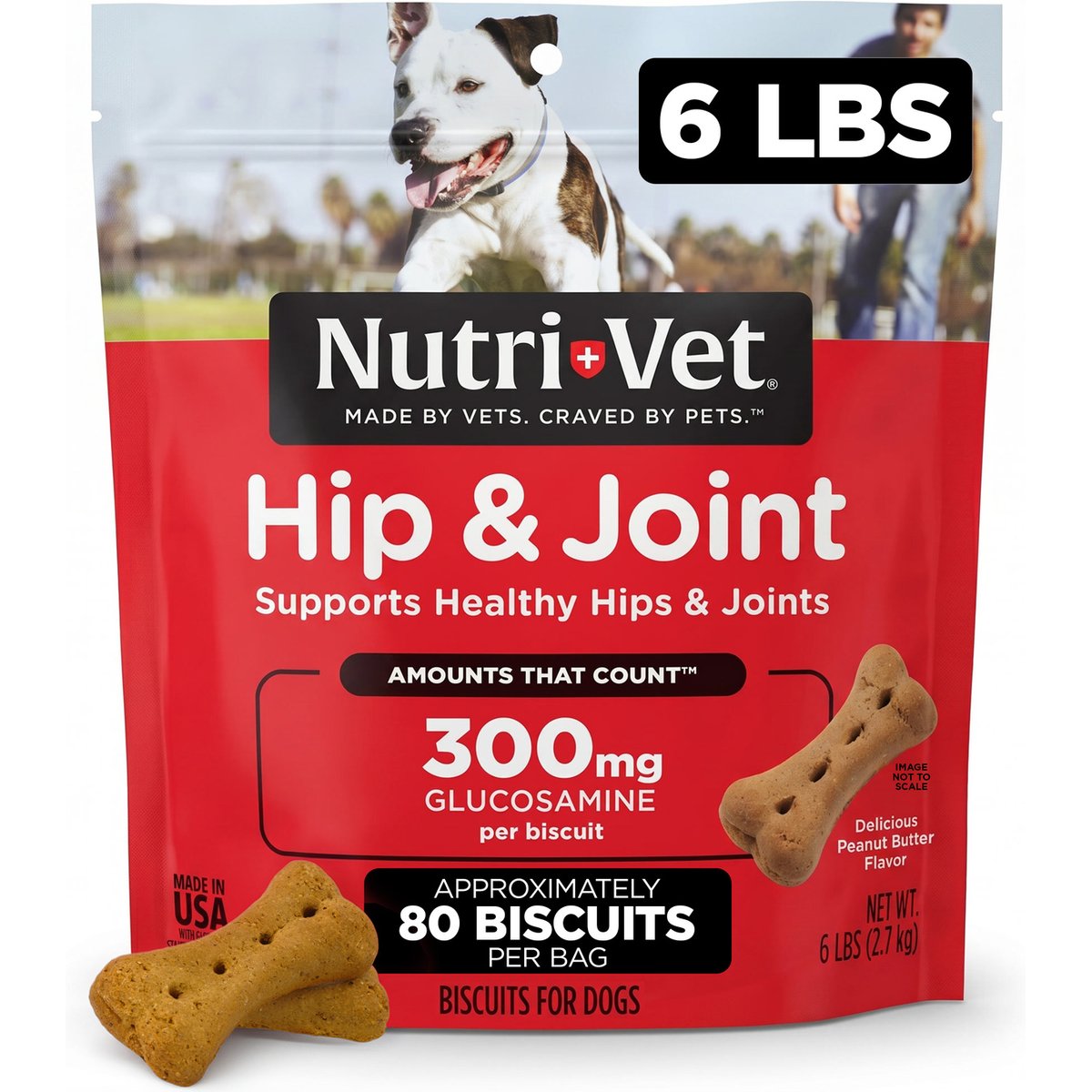 Nutri-Vet Hip & Joint Extra Strength Biscuits for Large Dogs Peanut Butter Flavor Treats, 12-lb bundle