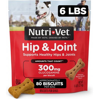 Nutri-Vet Nutri-Vet Hip & Joint Extra Strength Biscuits for Large Dogs Peanut Butter Flavor Treats, 12-lb bundle