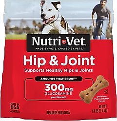 Nutri-Vet Hip & Joint Extra Strength Biscuits for Large Dogs Peanut Butter Flavor Treats, 6-lb bag