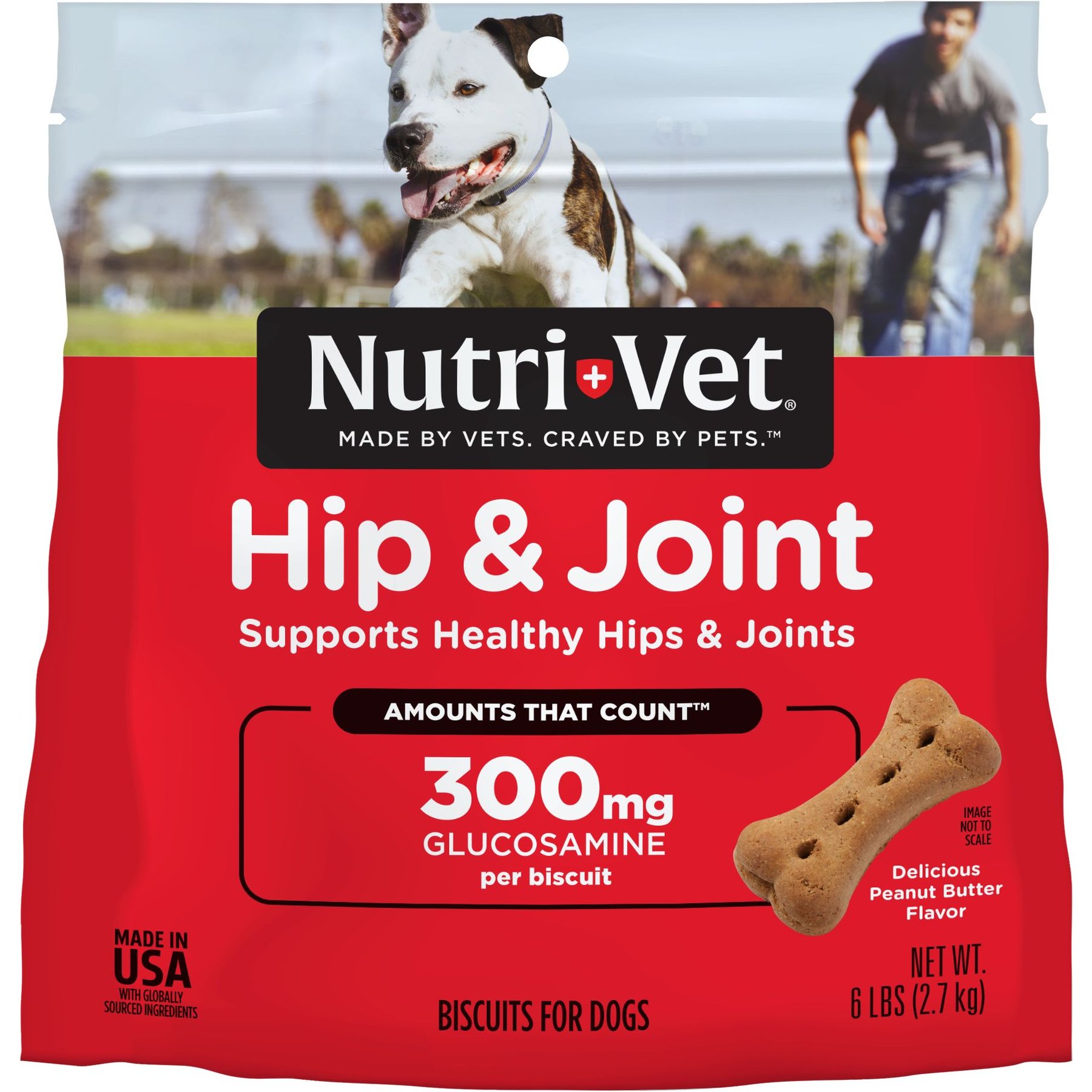 Nutri-Vet Hip & Joint Wafers Large Dogs Peanut Butter Treats, 6-lb bag