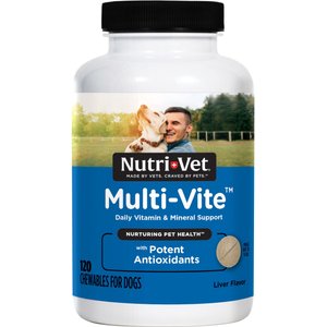Nutri-Vet Multi-Vite Chewable Tablets Multivitamin for Dogs, 120 count