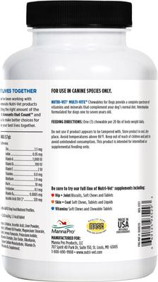 Show full view: Nutri-Vet Multi-Vite Chewable Tablets Multivitamin for Dogs, 180 count slide 3 of 11