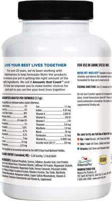 Show full view: Nutri-Vet Multi-Vite Chewable Tablets Multivitamin for Dogs, 180 count slide 10 of 11