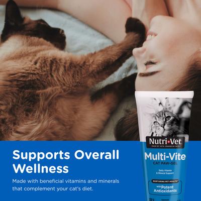 Show full view: Nutri-Vet Multi-Vite Salmon Flavored Gel Multivitamin for Cats, 3-oz tube slide 3 of 12