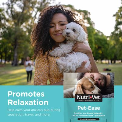 Show full view: Nutri-Vet Pet-Ease Soft Chews Calming Supplement for Dogs, 6-oz bag slide 3 of 11