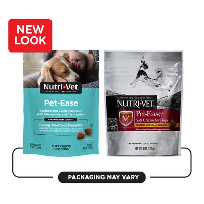 Show full view: Nutri-Vet Pet-Ease Soft Chews Calming Supplement for Dogs, 6-oz bag slide 10 of 11