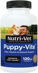 Nutri-Vet Puppy-Vite Chewable Tablets Multivitamin for Dogs, 60 count