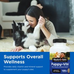 Nutri-Vet Puppy-Vite Chewable Tablets Multivitamin for Dogs, 60 count slide 2 of 9