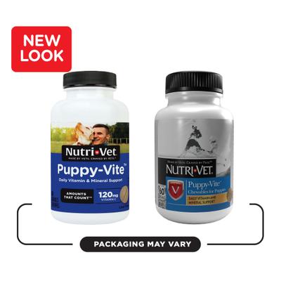 Show full view: Nutri-Vet Puppy-Vite Chewable Tablets Multivitamin for Dogs, 60 count slide 10 of 11