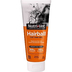 Nutri-Vet Salmon Flavored Gel Hairball Control Supplement for Cats, 3-oz tube