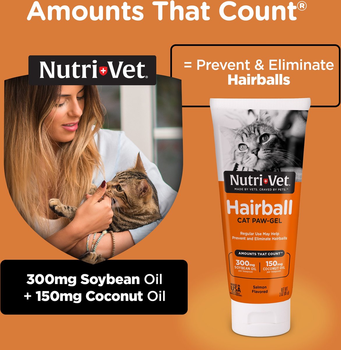 Nutri-Vet Salmon Flavored Gel Hairball Control Supplement for Cats