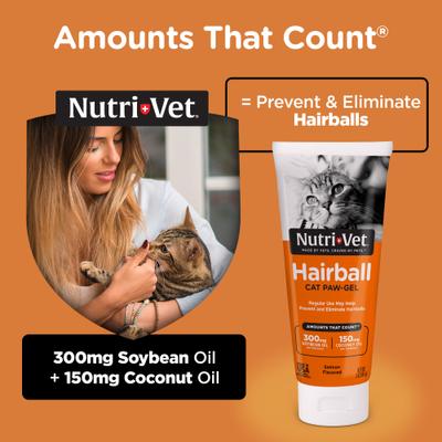 Show full view: Nutri-Vet Salmon Flavored Gel Hairball Control Supplement for Cats, 3-oz tube slide 5 of 11