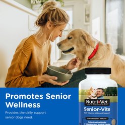 Nutri-Vet Senior-Vite Liver Flavor Chewable Tablet Multivitamin for Senior Dogs, 120 count slide 2 of 9