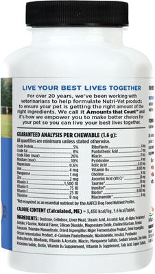 Show full view: Nutri-Vet Senior-Vite Liver Flavor Chewable Tablet Multivitamin for Senior Dogs, 120 count slide 8 of 11
