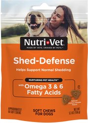 Nutri-Vet Shed Defense Seafood & Fish Flavored Soft Chews Skin & Coat Supplement for Dogs, 5.3-oz bag