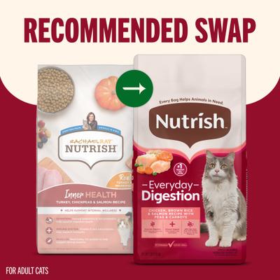 Show full view: Nutrish Everyday Digestion Chicken, Brown Rice & Salmon Recipe with Peas & Carrots Dry Cat Food, 13-lb bag (Rachael Ray) slide 4 of 12