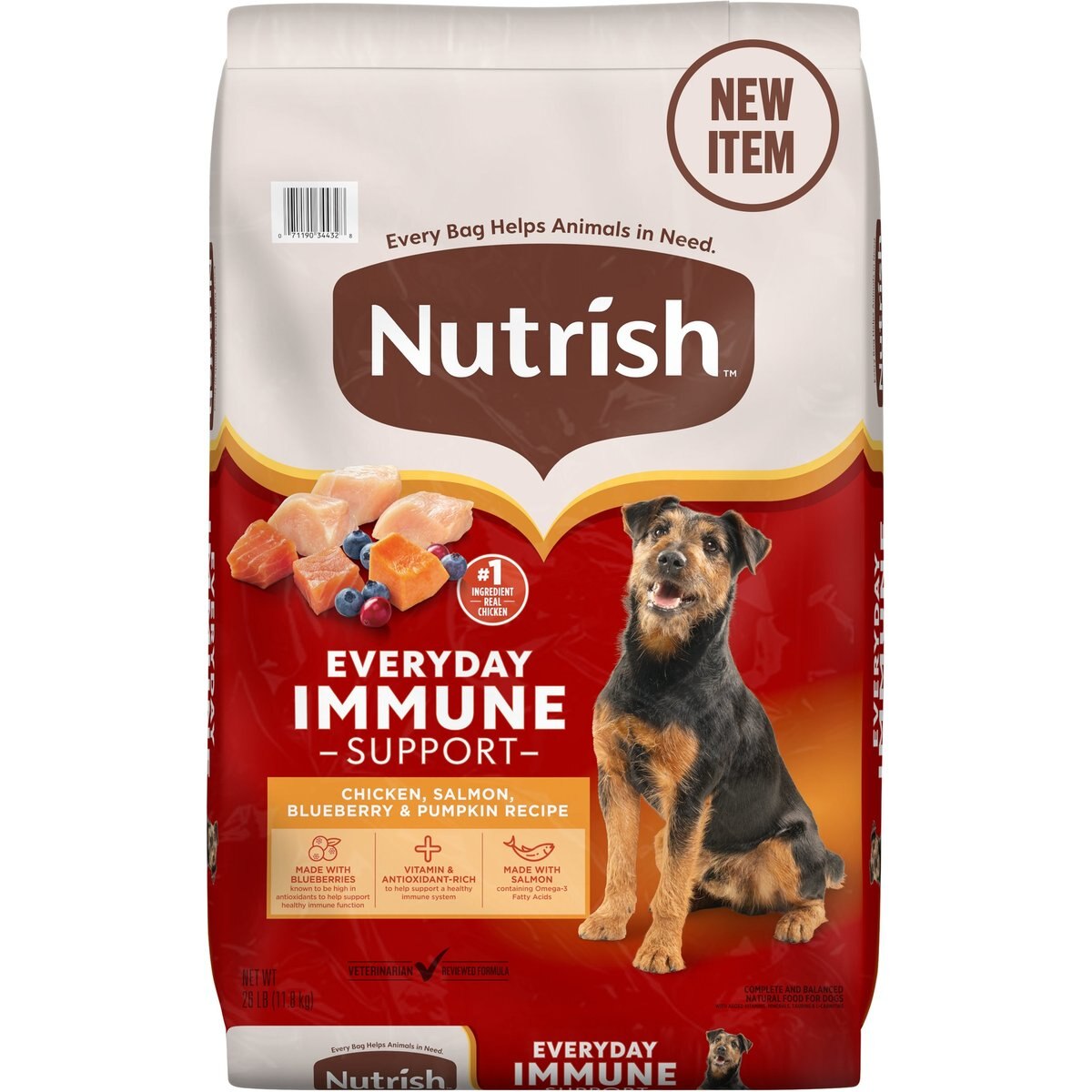 Rachael Ray Nutrish Everyday Immune Support Chicken, Salmon, Blueberry & Pumpkin Recipe Dry Dog Food, 26-lb bag