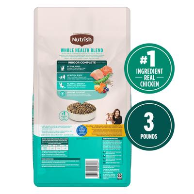 Show full view: Nutrish Whole Health Blend Indoor Complete Chicken with Lentils & Salmon Recipe Dry Cat Food (Rachael Ray), 3-lb bag slide 3 of 13