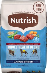Nutrish Whole Health Blend Large Breed Real Beef, Pea, Carrot & Brown Rice Recipe Dry Dog Food, 14-lb bag