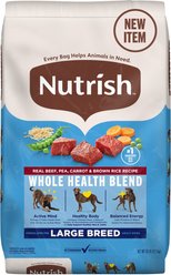 Nutrish Whole Health Blend Large Breed Real Beef, Pea, Carrot & Brown Rice Recipe Dry Dog Food, 28-lb bag
