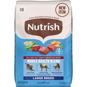 Nutrish Whole Health Blend Large Breed Real Beef, Pea, Carrot & Brown Rice Recipe Dry Dog Food, 40-lb bag