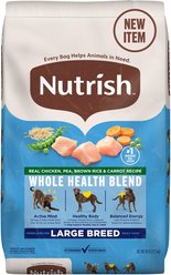 Nutrish Whole Health Blend Large Breed Real Chicken, Pea, Brown Rice & Carrot Recipe Dry Dog Food, 28-lb bag