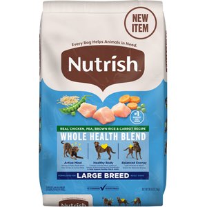 Nutrish Whole Health Blend Large Breed Real Chicken, Pea, Brown Rice & Carrot Recipe Dry Dog Food, 28-lb bag