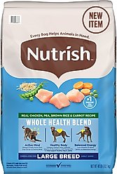 Nutrish Whole Health Blend Large Breed Real Chicken, Pea, Brown Rice & Carrot Recipe Dry Dog Food, 40-lb bag