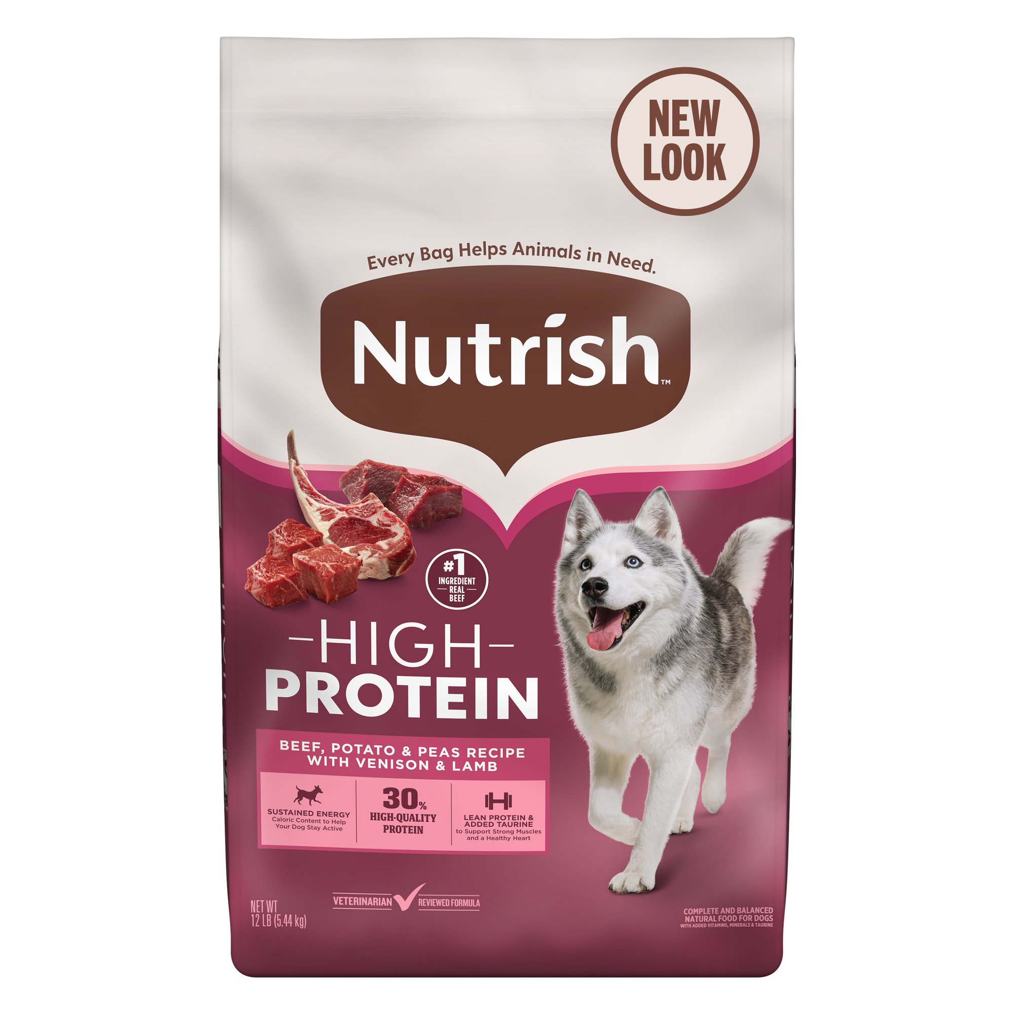 Nutrish High Protein Beef, Potato & Peas Recipe With Venison & Lamb Dry Dog Food, 4-lb Bag (rachael Ray)