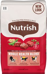 Nutrish Whole Health Blend Real Beef, Pea, & Brown Rice Recipe Dry Dog Food, 50-lb bag