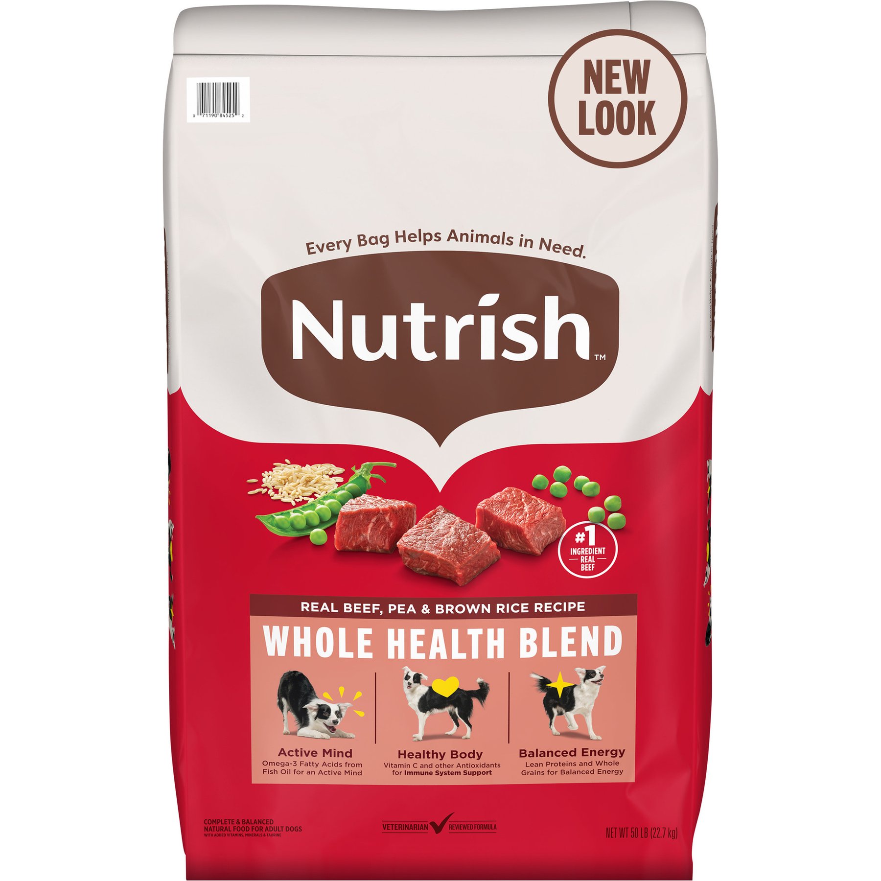 Rachael Ray Nutrish Whole Health Blend Real Beef, Pea, & Brown Rice Recipe Dry Dog Food, 50-lb bag