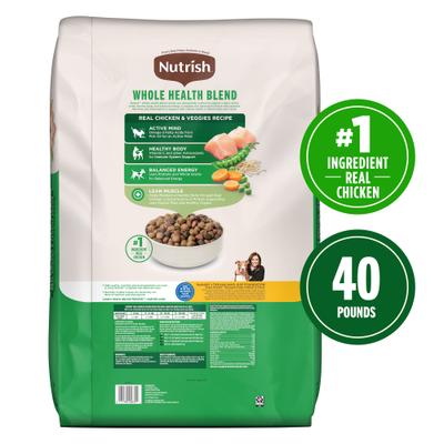 Show full view: Nutrish Whole Health Blend Real Chicken & Veggies Recipe Dry Dog Food, 40-lb bag slide 3 of 13