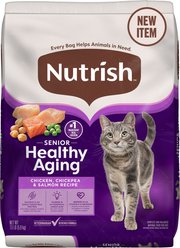 Nutrish Senior Healthy Aging Chicken, Chickpea & Salmon Recipe Dry Cat Food, 13-lb bag (Rachael Ray)
