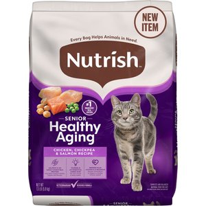 Nutrish Senior Healthy Aging Chicken, Chickpea & Salmon Recipe Dry Cat Food, 13-lb bag (Rachael Ray)