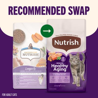 Show full view: Nutrish Senior Healthy Aging Chicken, Chickpea & Salmon Recipe Dry Cat Food, 13-lb bag (Rachael Ray) slide 4 of 13