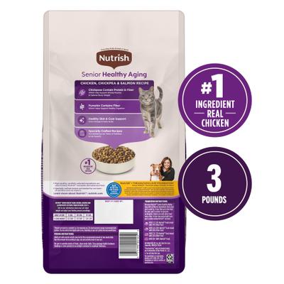 Show full view: Nutrish Senior Healthy Aging Chicken, Chickpeas & Salmon Recipe Dry Cat Food, 3-lb bag (Rachael Ray) slide 3 of 12