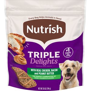 Nutrish Triple Delights Premium Real Chicken, Bacon, & Peanut Butter Dog Treats, 28-oz pouch (Rachael Ray)