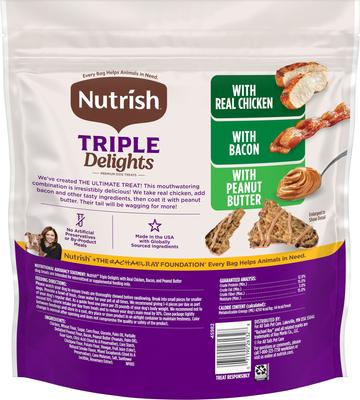 Show full view: Nutrish Triple Delights Premium Real Chicken, Bacon, & Peanut Butter Dog Treats, 28-oz pouch (Rachael Ray) slide 3 of 11