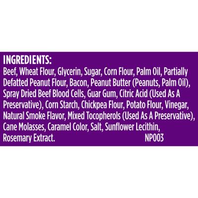 Show full view: Nutrish Triple Delights with Real Beef, Bacon, & Peanut Butter Jerky Dog Treats, 4.5-oz pouch, Pack of 5 (Rachael Ray) slide 8 of 12