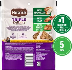 Nutrish Triple Delights with Real Chicken, Bacon, & Peanut Butter Jerky Dog Treats, 4.5-oz pouch, Pack of 5 (Rachael Ray) slide 2 of 8