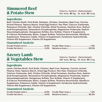 Show full view: Nutro Grain-Free Simmered Beef Stew & Savory Lamb Stew Cuts in Gravy Variety Pack Adult Dog Food Trays, 3.5-oz tray, bundle of 24  slide 7 of 11
