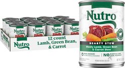 Nutro Hearty Stew Meaty Lamb, Green Bean & Carrot Cuts in Gravy Grain-Free Adult Canned Wet Dog Food, 12.5-oz, case of 12
