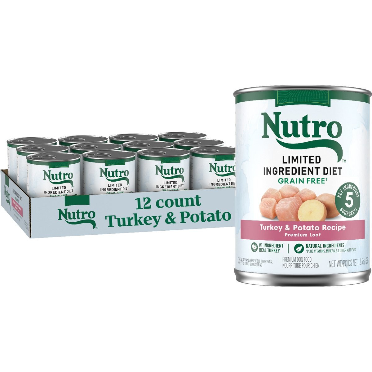 Nutro Grain-Free Farm Raised Turkey & Potato Dog Food, 12.5-oz, 12 ct