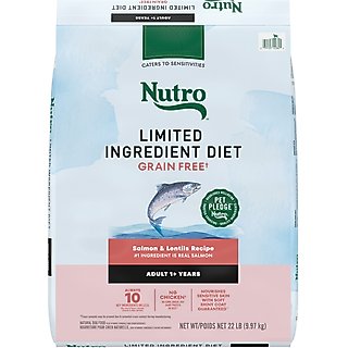 Nutro Limited Ingredient Diet Adult Sensitive Support with Real Salmon & Lentils Grain-Free Dry Dog Food, 22-lb bag slide 1 of 8
