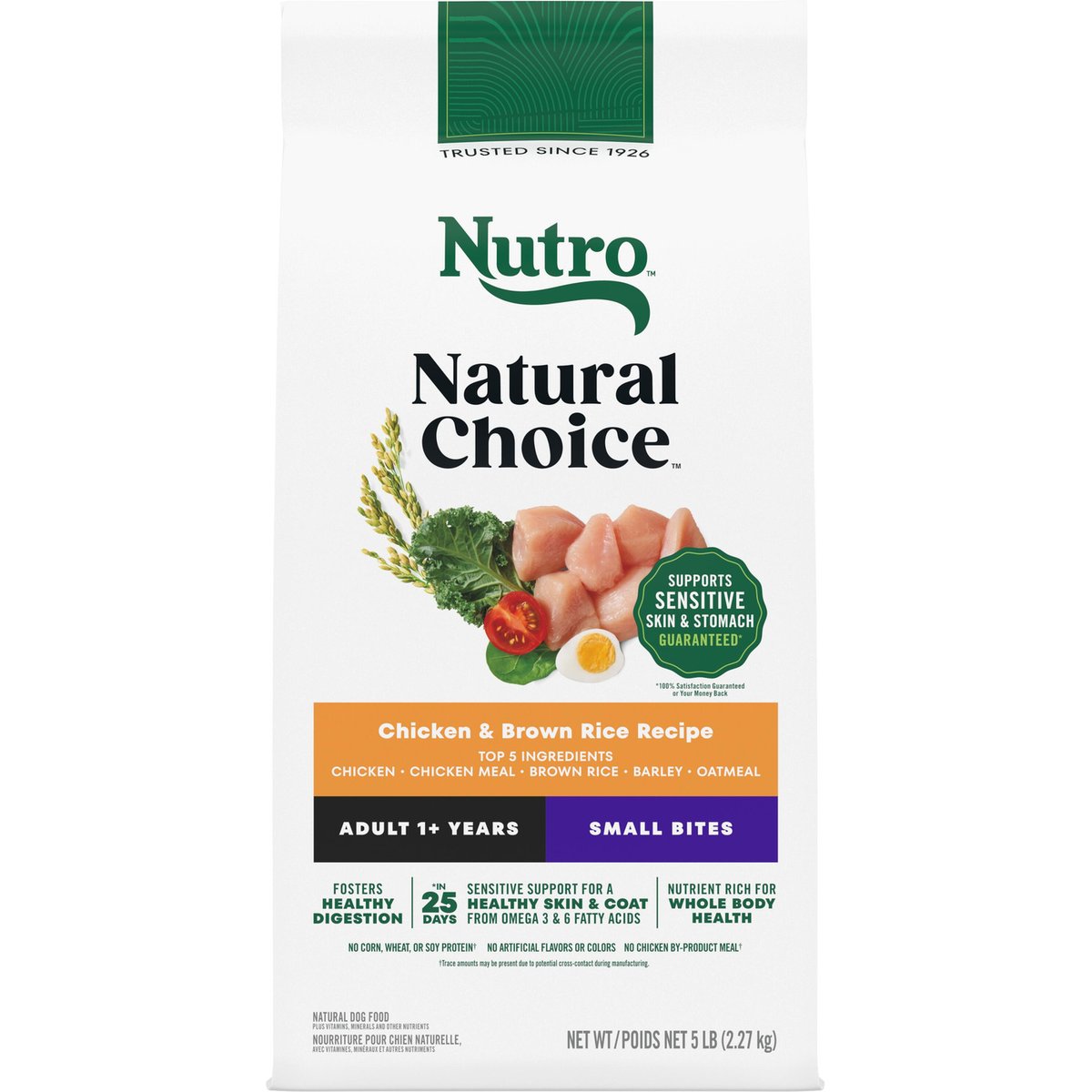 Nutro Natural Choice Adult Small Bites Recipe Chicken & Brown Rice Dry Dog Food, 5-lb bag