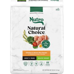 Nutro Natural Choice Healthy Weight Adult Chicken & Brown Rice Recipe Dry Dog Food, 30-lb bag